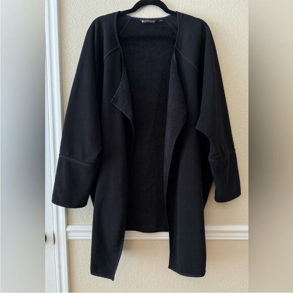 ATHLETA Cozy Karma Reversible Wrap Cardigan Sweatshirt Black Size Small - Picture 1 of 10